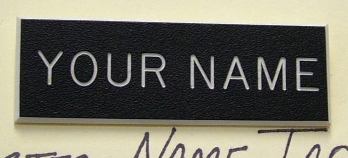 CUSTOM MADE PLASTIC BLACK ENGRAVED NAME TAG FOR US ARMY DRESS BLUE UNIFORM