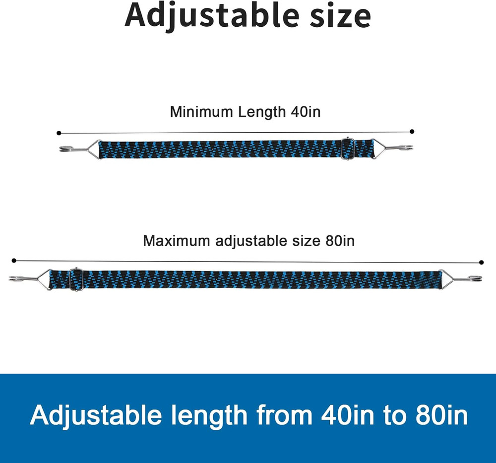 Adjustable Bungee Cords, Bungee Cords with Hooks Heavy Duty, Flat High Elasti...
