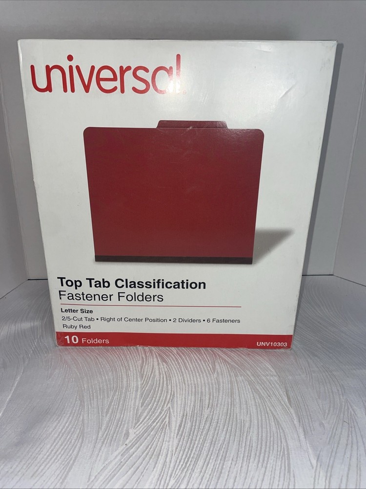 Universal 10303 6 Sec Classification Folders - Letter, Ruby Red (10/Box)