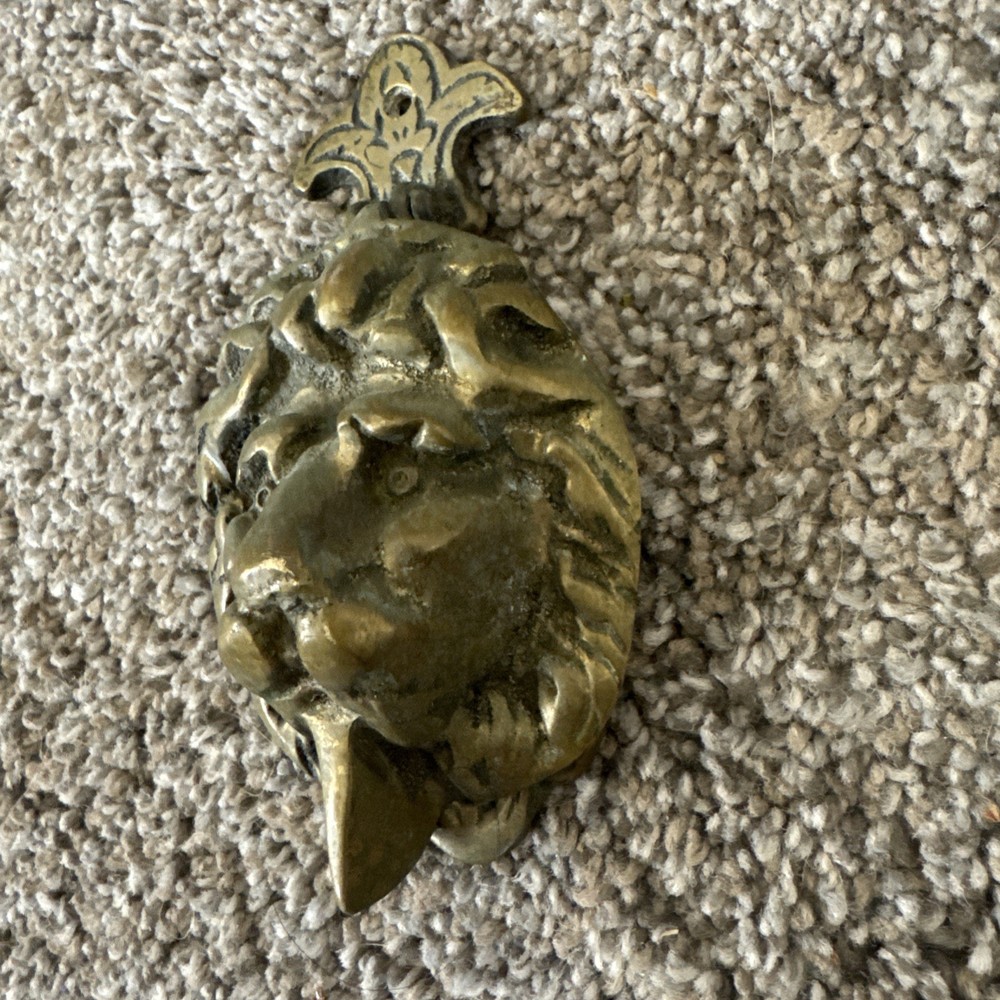 Antique Lion Head Door Knocker Solid Brass