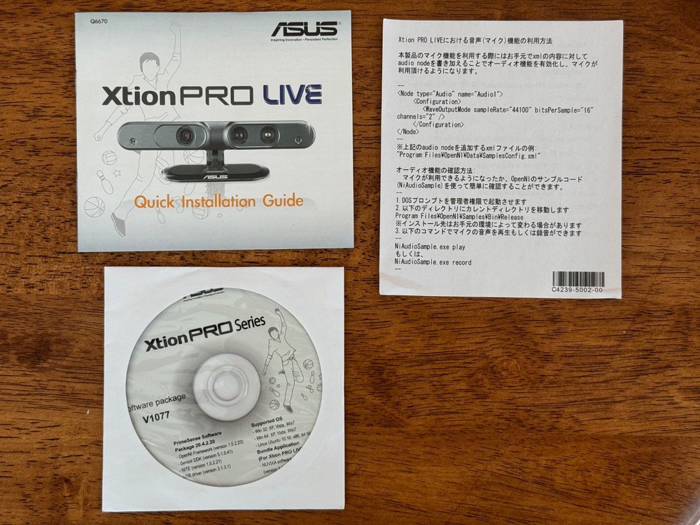 Asus Xtion Pro Live RGB and Depth Sensor for Developers