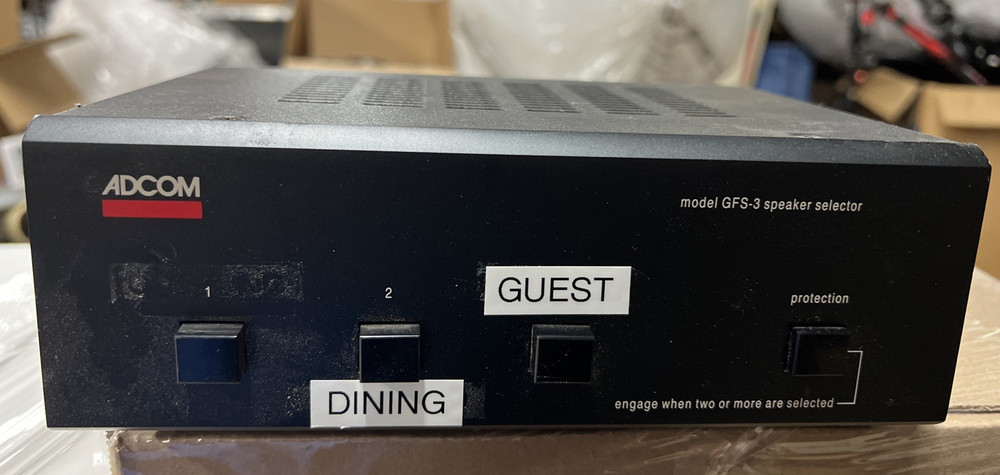 ADCOM Model GFS-3 Speaker Selector Switch Box 3-Zone with Built-In Protection