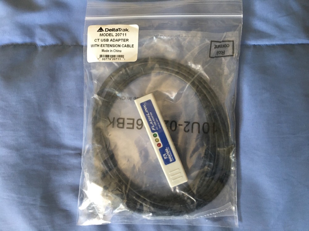 DeltaTrak Model 20711 CT USB Adapter with extension cable FlashLink reader dock