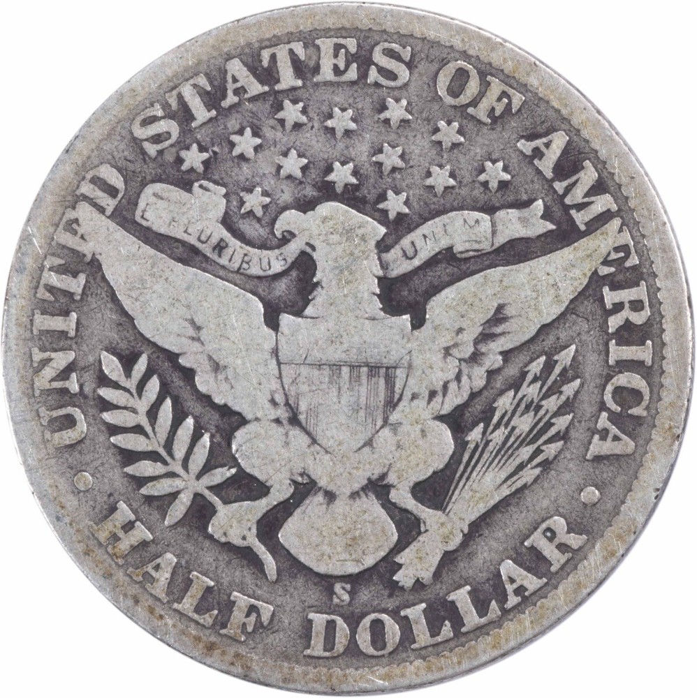 1904-S Barber Silver Half Dollar VG Uncertified #1136