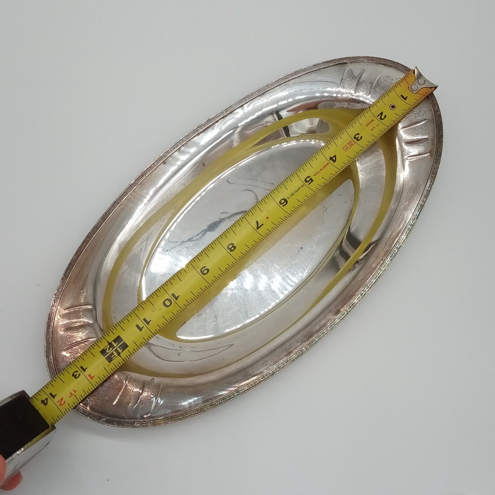 Vintage Heirloom Silverplated Oval Bread Serving Tray