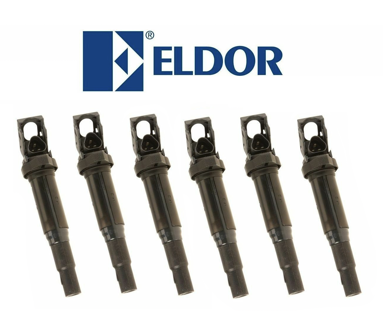 6 x Updated Ignition Coils with Spark Plug Connectors ELDOR OEM for BMW