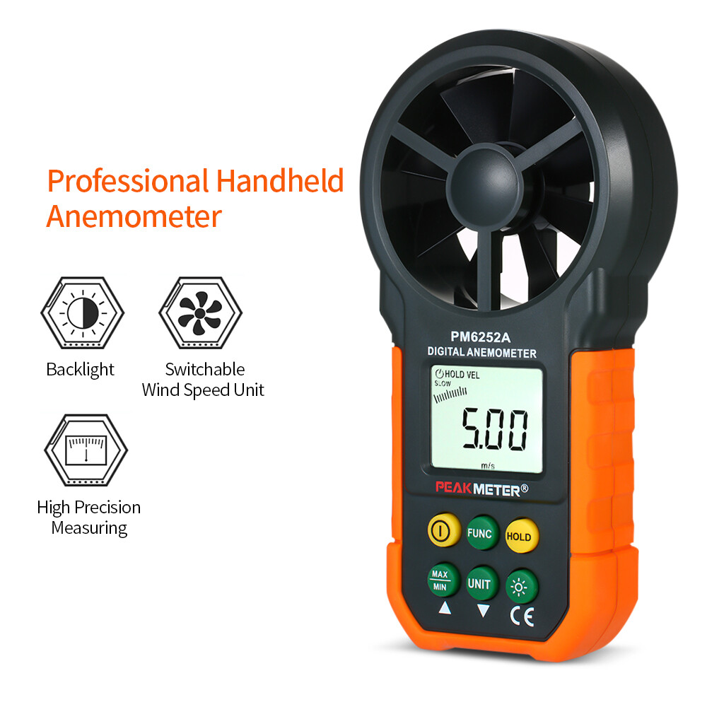PEAKMETER Handheld Anemometer Portable Wind Speed Meter CFM Meter Wind O4B8