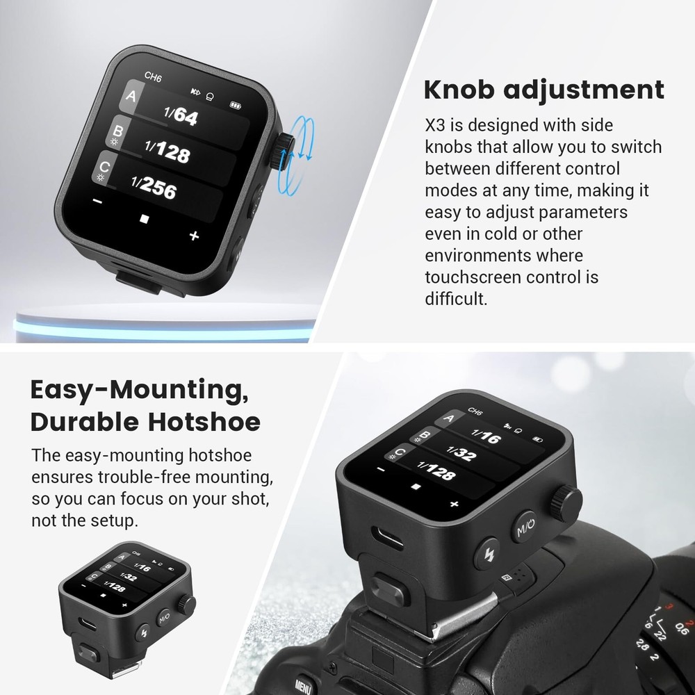 Godox X3-S Touchscreen TTL Wireless Flash Trigger for Sony Camera, 1/8000s HS...