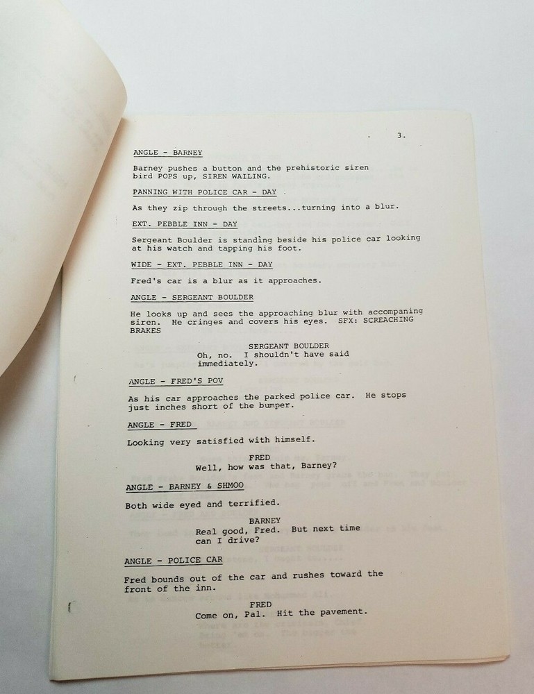 THE FLINTSTONE COMEDY SHOW / 1980 TV Script, The Bedrock Cops: "Roller Robber"