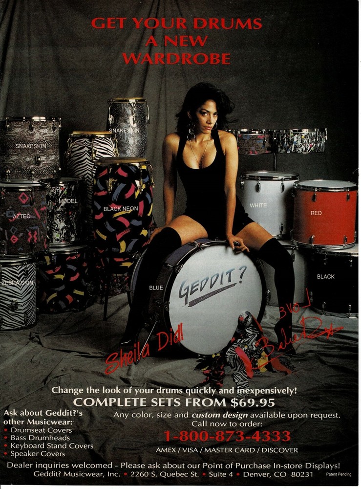 GEDDIT - SHEILA E - 1993 Drummer Print Advertisement