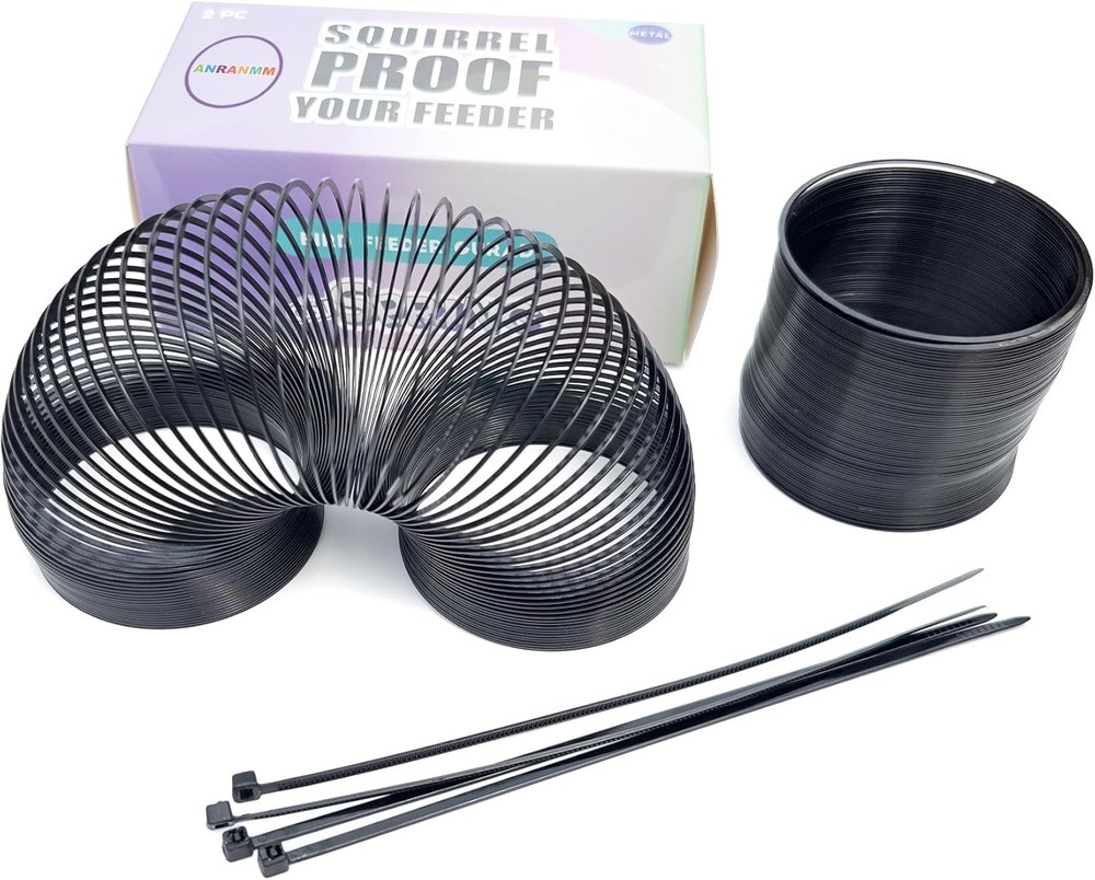 2 PCS Squirrel Proof Spring Device Metal Barrier Type Black