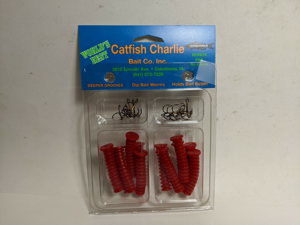 Catfish Charlie Dip Bait Soft Plastic Worms (12 Per Pack) DBH-12