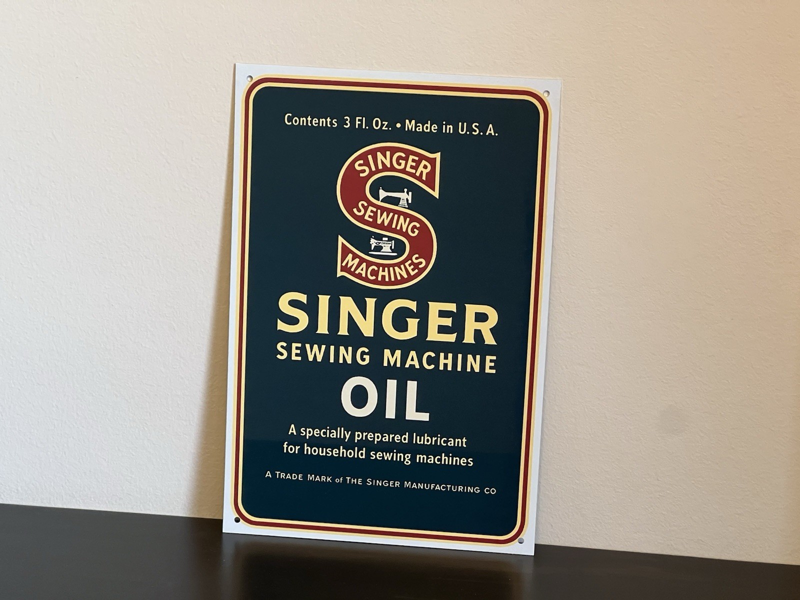 Hi Gloss! Singer Sewing Machine Oil  Vintage Style Metal Sign Advertising