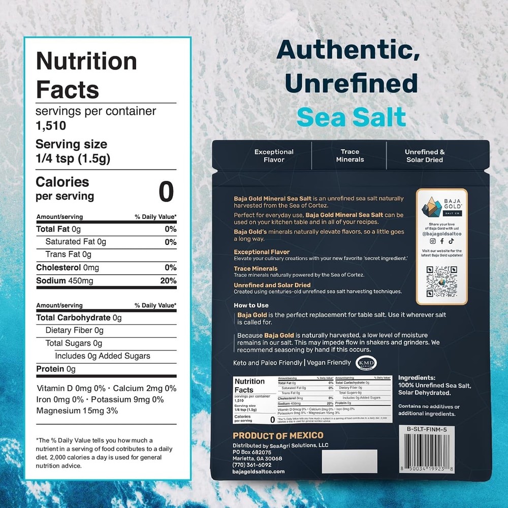 Authentic Sea Salt for Culinary Delights, 5 lb