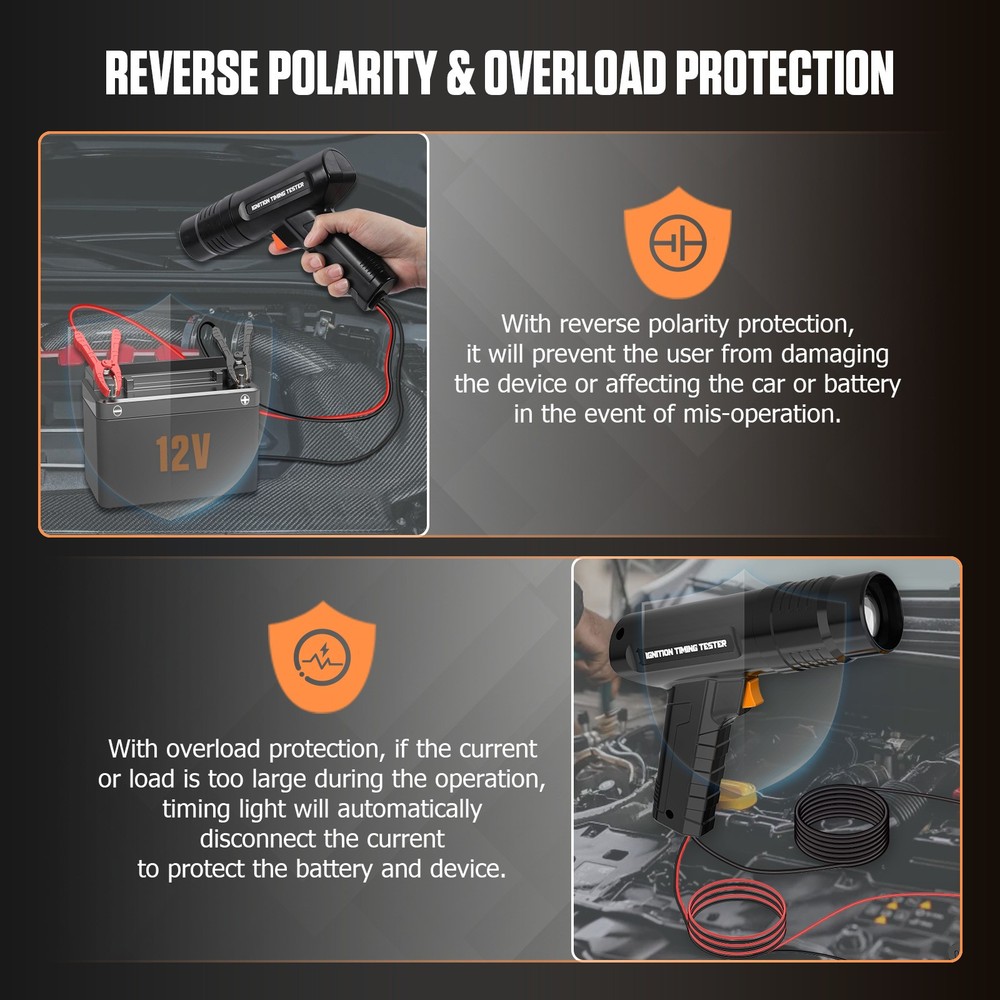 Ignition Timing Light 12V Car Engine Inductive Ignition Timing Gun Strobe Kit