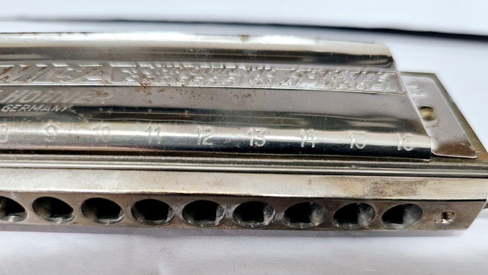 Vintage Hohner 64 Chromonica 4 Octave Pro Model Harmonica w/Tortoise Shell Case