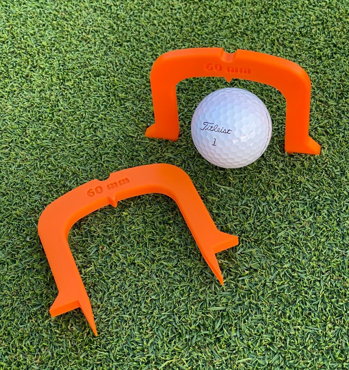 Putter Gate - 2 Pack - Putting Practice Aid - Alignment Tool - Orange