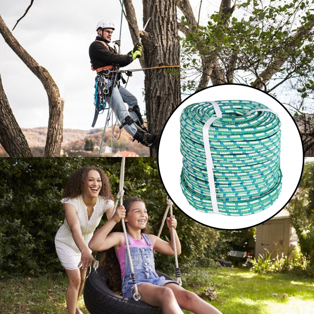 16 Strand 1/2" × 150' Double Braid Polyester Rope Arborist Tree Climbing Rope