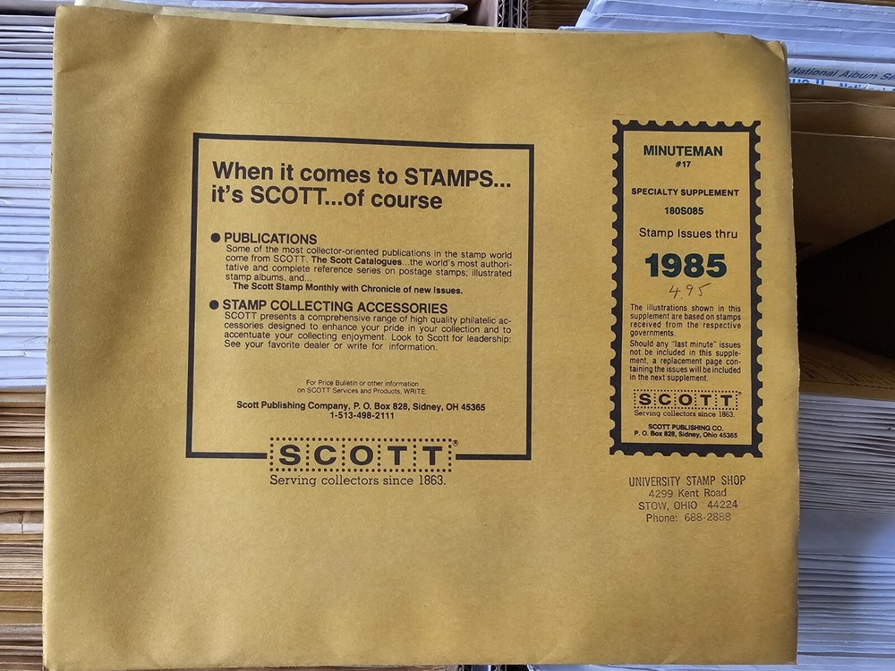 Scott 1985 #17 United States Minuteman Album Supplement Pages NOS