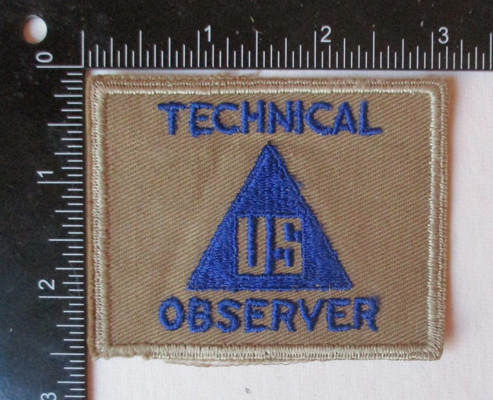 Original WW2 Vintage US TECHNICAL OBSERVER PATCH Cut Edge