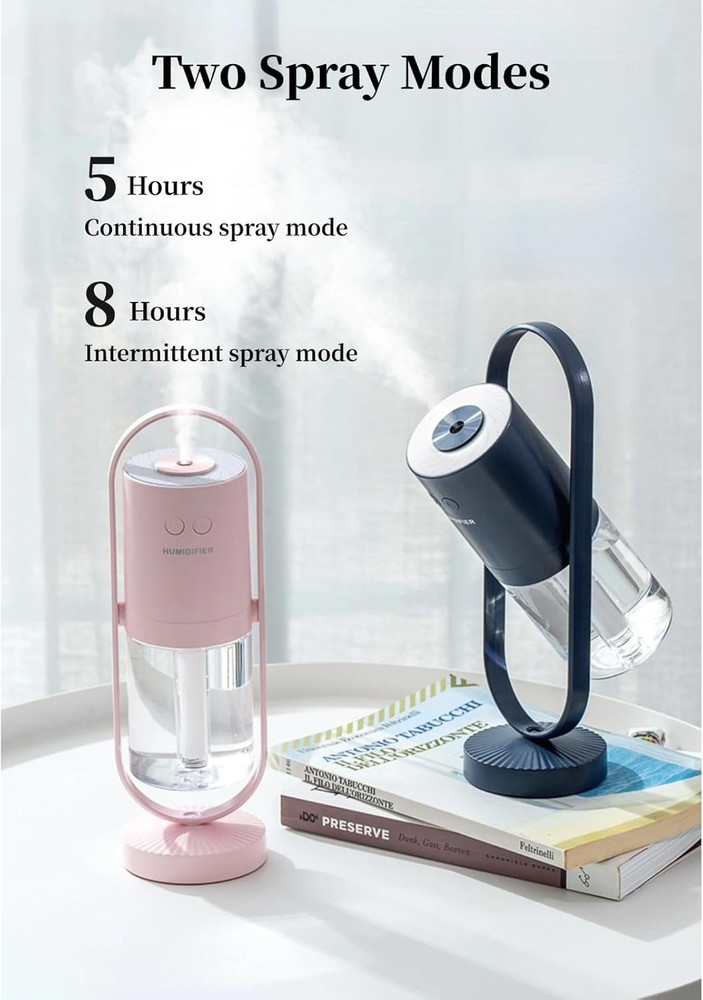 Humidifier, Compact 360° Rotating Cool Mist Air Humidifier Automatic Shutdown fo