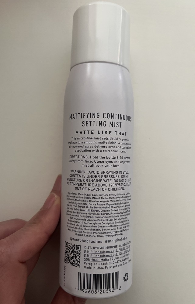 New MORPHE - Mattifying Continuous Setting Mist Spray - 2.8 oz