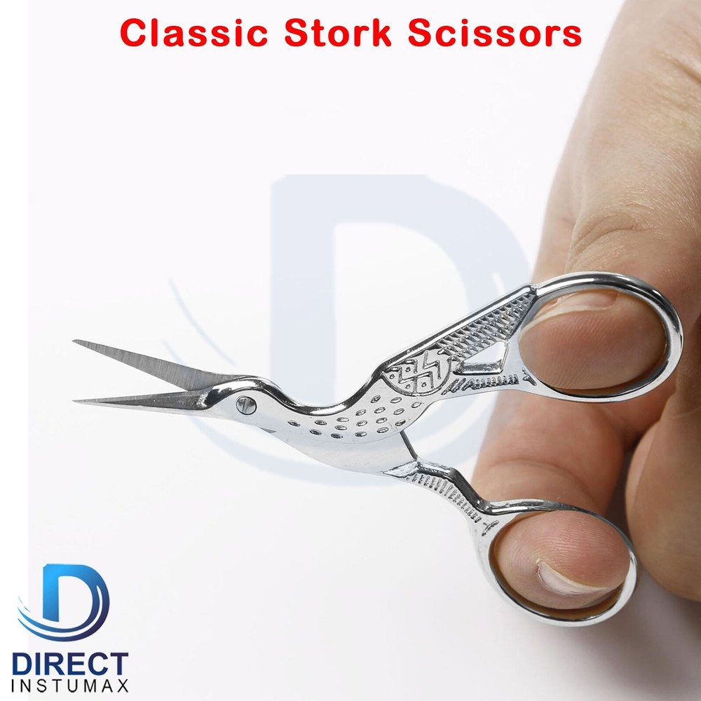 Stainless Steel Classic Stork Scissors Sharp Tip Embroidery Scissors