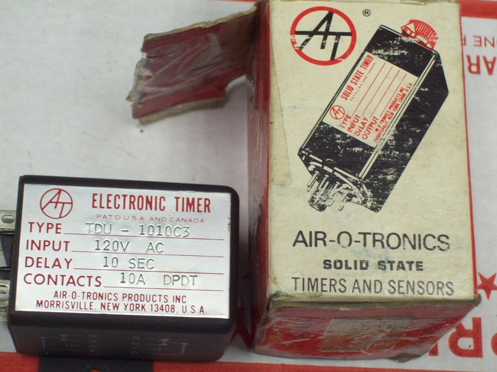 NEW CARRIER AIR-O-TRONICS 10 AMP DPDT TIMER 10 SECOND TIME DELAY , TDU-1010C3