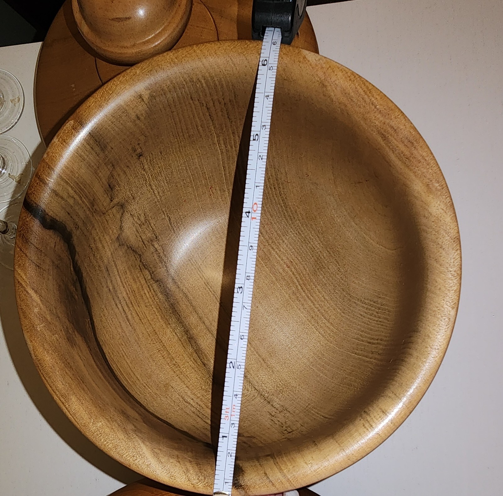 Beautiful Vintage MCM Wooden Vase And Bowls. (Set Of 3)