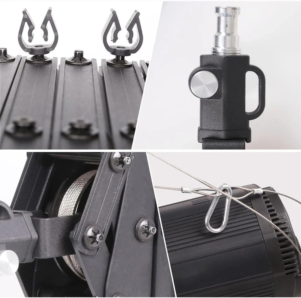 2-Pack 2M Drop Pantograph for Studio Ceiling Rail System Lighting Equipment