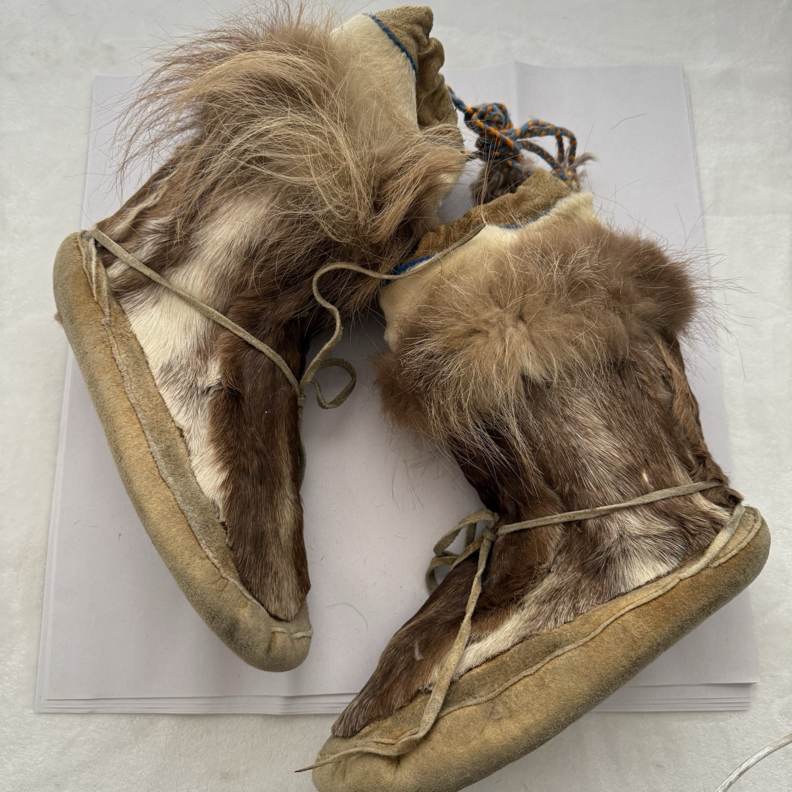 Catherina Attla Handmade Mukluks 1970s Koyukon Elder Real Fur Authentic Rare