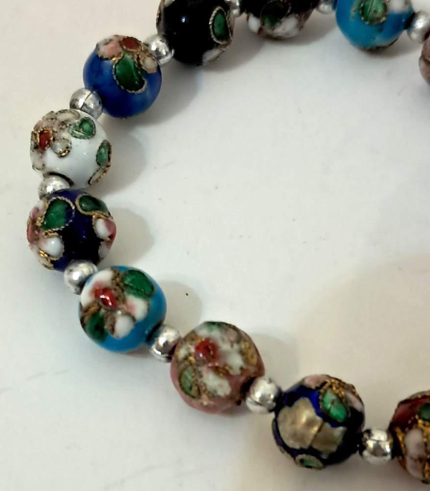 CLOISONNE BRACELET ENAMEL BANGLE CUSTOM LENGTH 6.5"