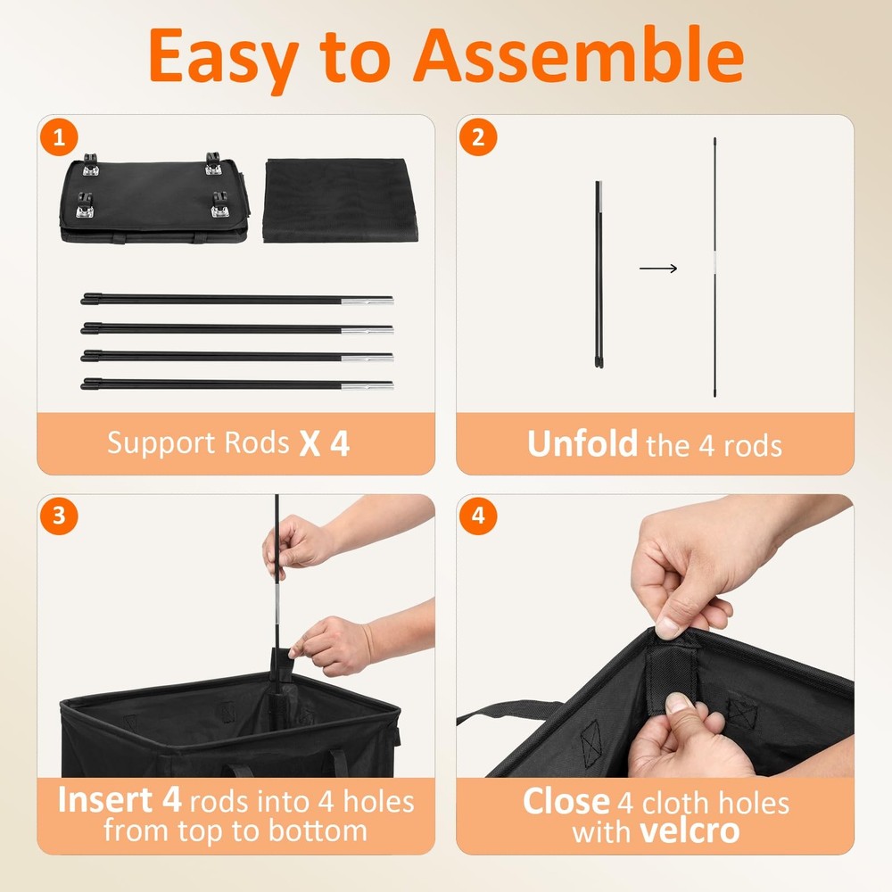 Laundry Basket with Wheels, 90L Rolling Laundry Hamper with Wheels, Large Clo...