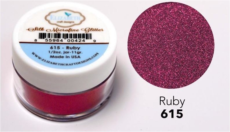 New - Elizabeth Craft Designs Silk Microfine Glitter .5oz/11 gram - Ruby 615
