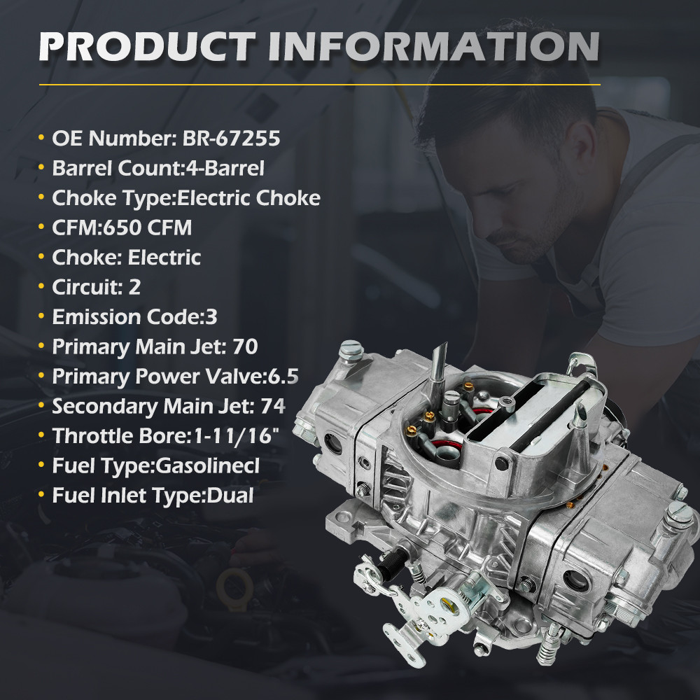 Carburetor For 4150 Holley Brawler 4 Barrel 650 CFM Double-Pumper Electric Choke