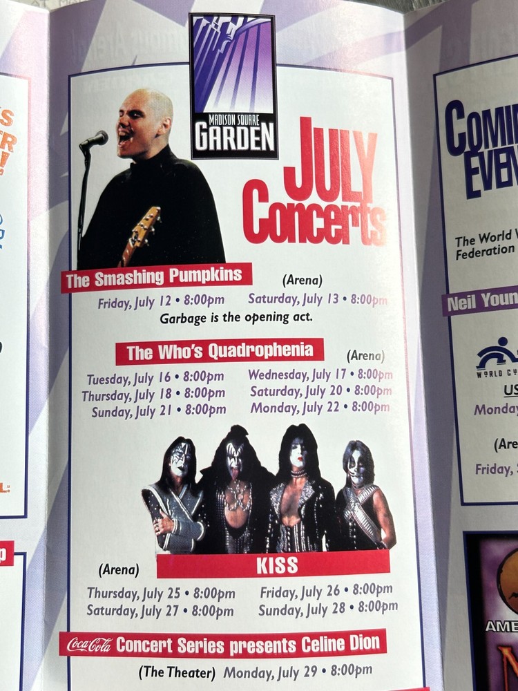 KISS Concert Ad Reunion Tour MSG NYC Brochure + NJ Transit Bulletin Vintage Kiss