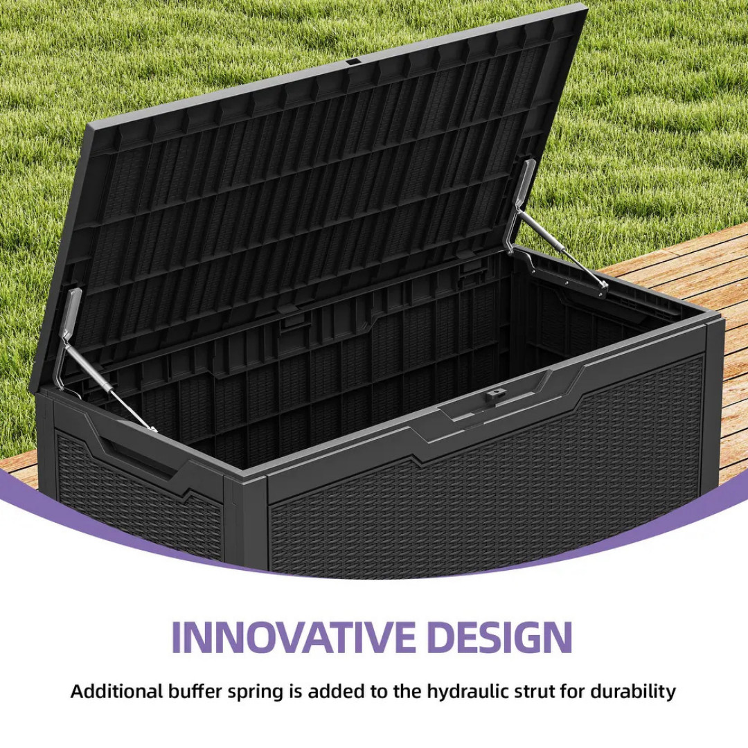 100 Gallon Outdoor Storage Waterproof Deck Box - Black