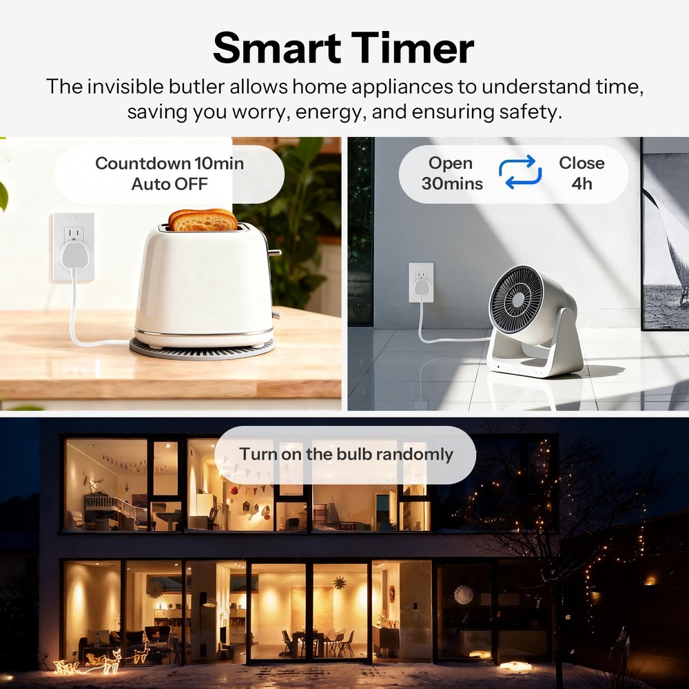 4x SONOFF Wifi Smart Plug 15A Timer Schedule Matter Smart Outlet Wireless Socket
