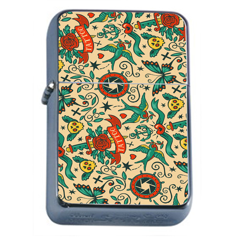 Popular Patterns D5 Flip Top Oil Lighter Wind Resistant