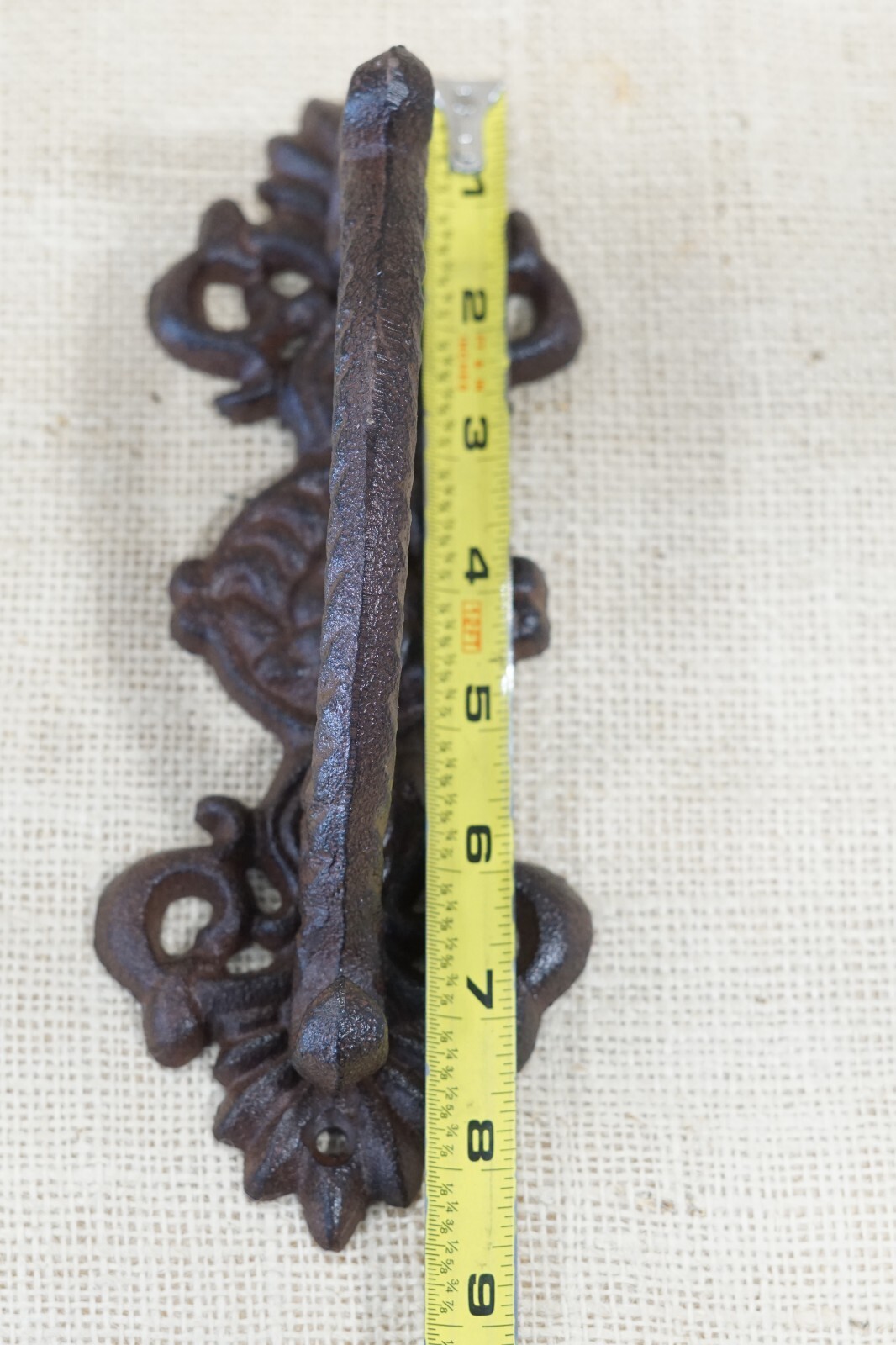 2 LARGE HANDLES RUSTIC CAST IRON BARN DOOR HANDLES SHED GATE PULLS FANCY 8 1/2"
