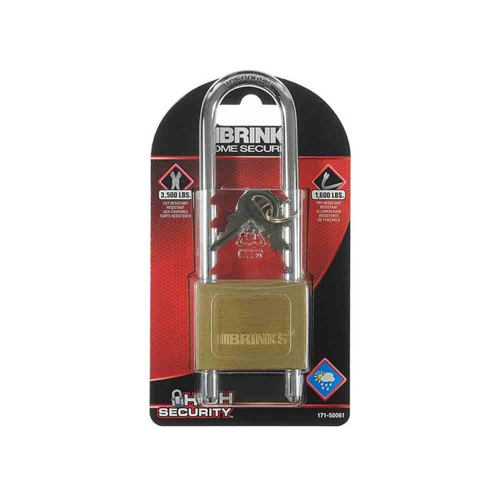 Brinks Solid Brass Adjustable Shackle Padlock (171-50061)