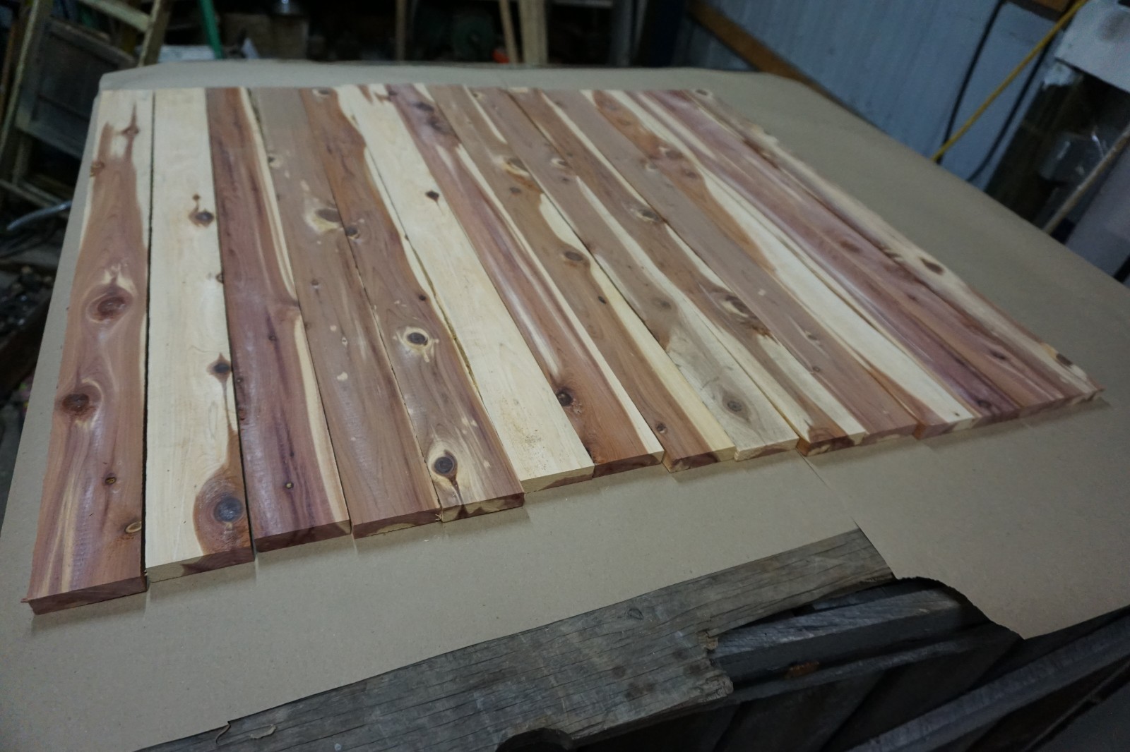 15 Pieces of Aromatic Eastern Red Cedar Boards 1/2" x 2 1/2" x 32" long