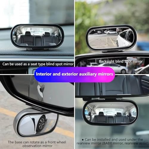 360 ° HD Blind Spot Car Mirror Rectangular, 2Pcs Blind Spot Car Rearview Stick