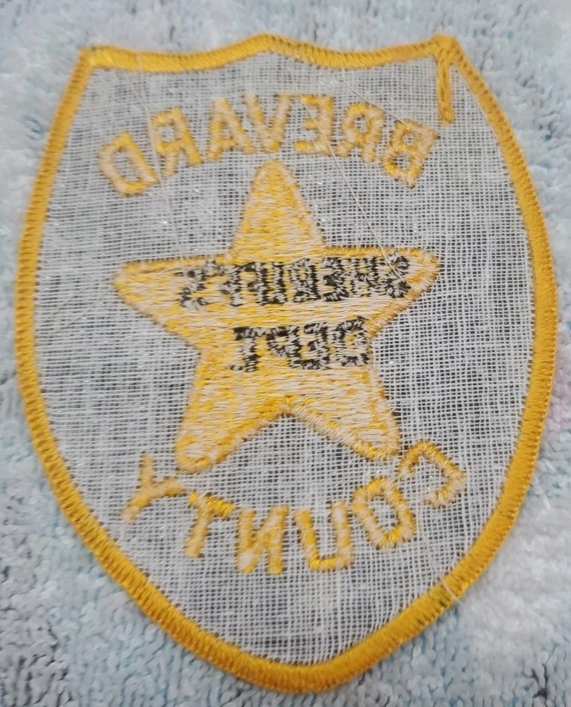 Vtg Obsolete Brevard CO Florida Sheriffs Patch W/ Note