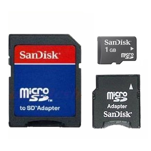 NEW 1GB SanDisk Micro SD Memory Card with miniSD + SD Adapter Retail