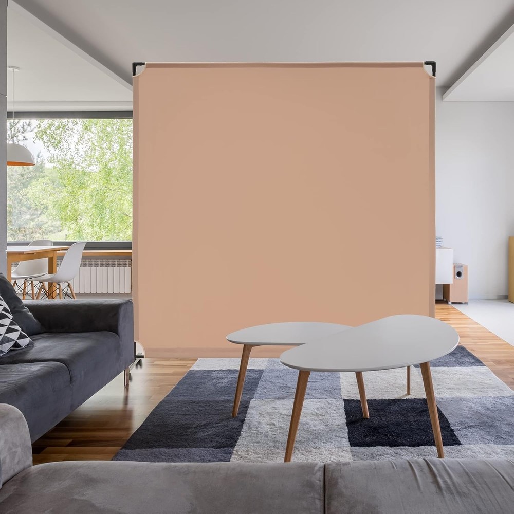 6FT Single Panel Rolling Room Divider Partition Privacy Screens with Wheels (BWN