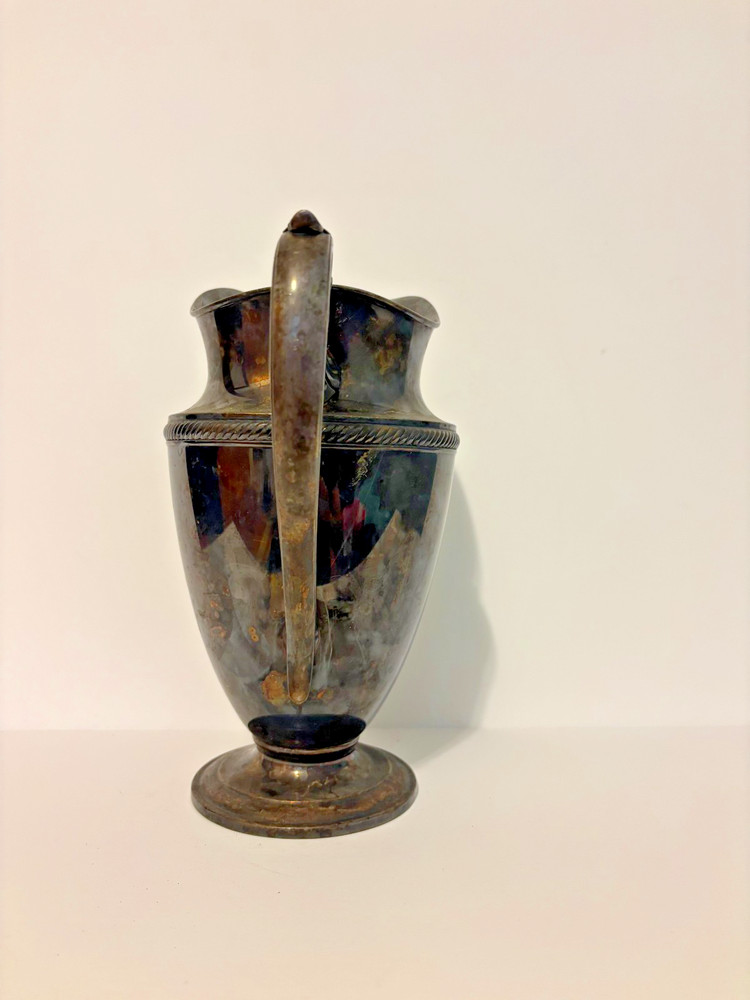 Castleton International Silver Pitcher #685 Braided Pattern or Vase with Patina