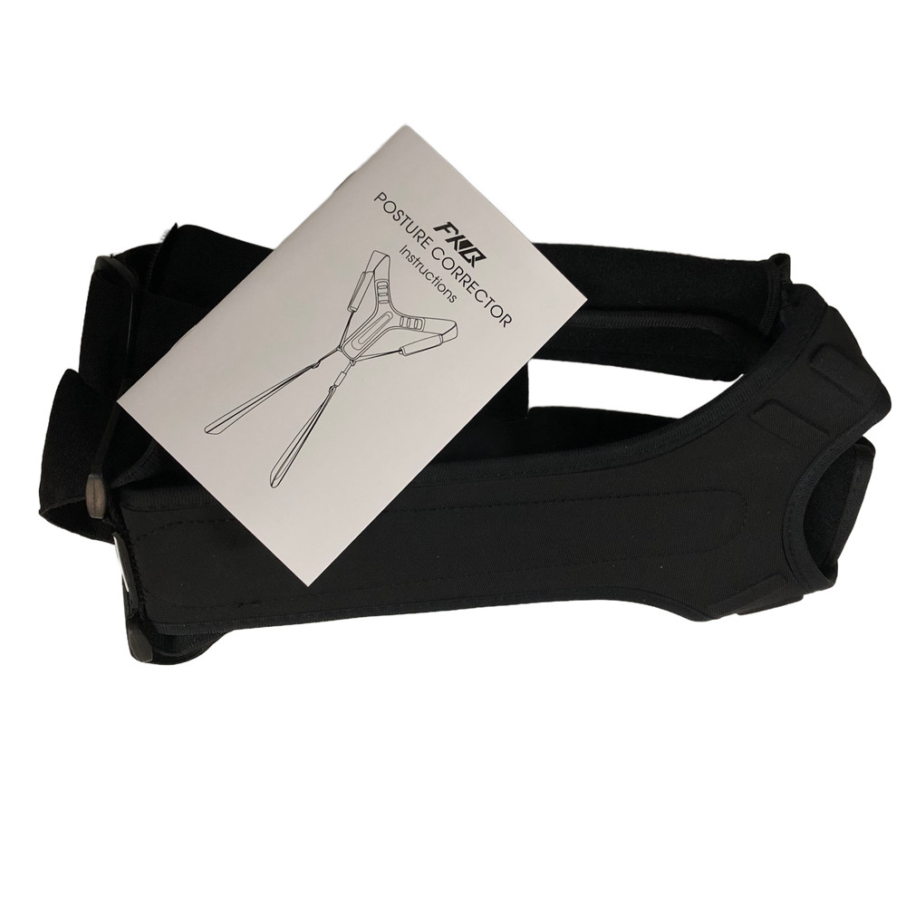 FNR Posture Corrector Brace Back Shoulder Support Adjustable Large Size Black