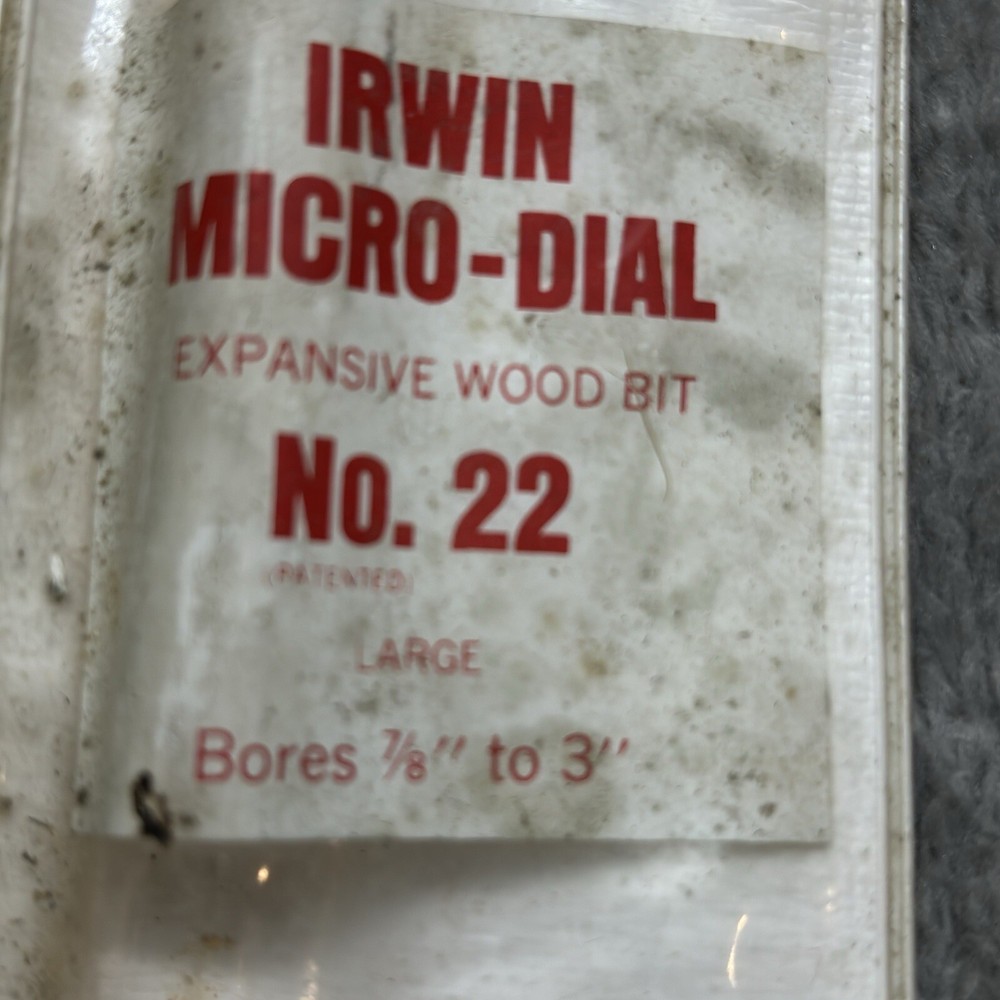 Vintage NOS Irwin Micro-Dial Expansive Wood Bit #22 A
