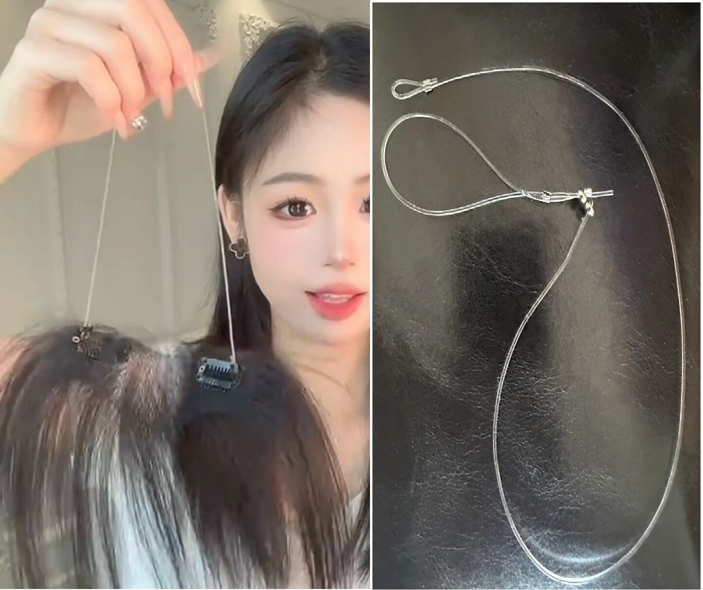 3pcs Invisible Adjustable Transparent Elastic Strap Wire for Hairline Toppper